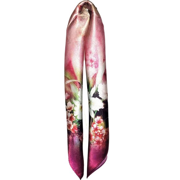 NWT Genuine 100% Mulberry Silk Satin Scarf 20"x20" Small Square Shawl 5401 - Picture 7 of 7